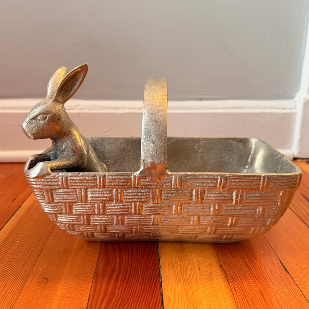 Silver Bunny Basket